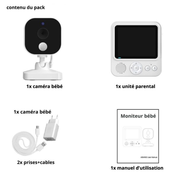 contenu du pack abm900 babyphone